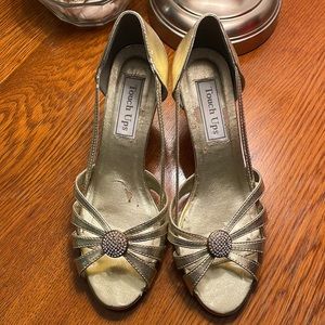 Touch Ups Gold Strappy Heels